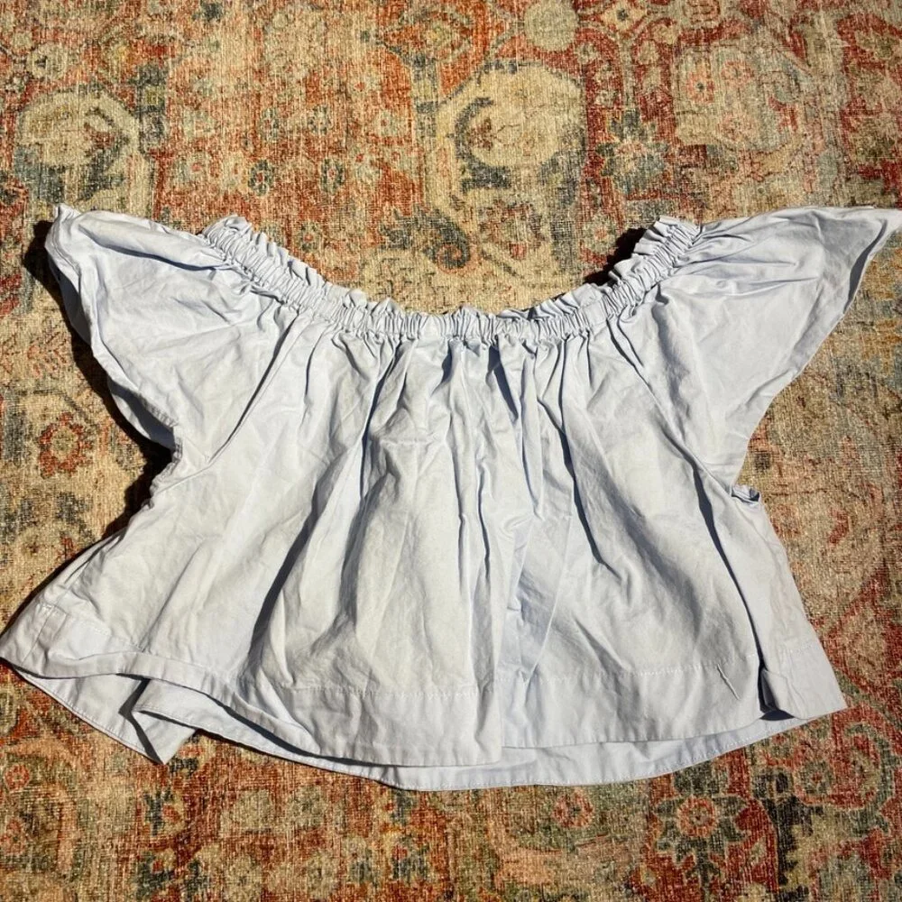 Wilfred Garance Blouse Light Blue off the Shoulder top size XS - Picture 5 of 6